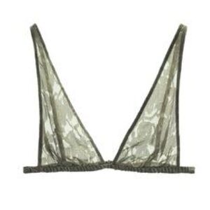 Zara floral mesh embroidered triangular bralette sz.L